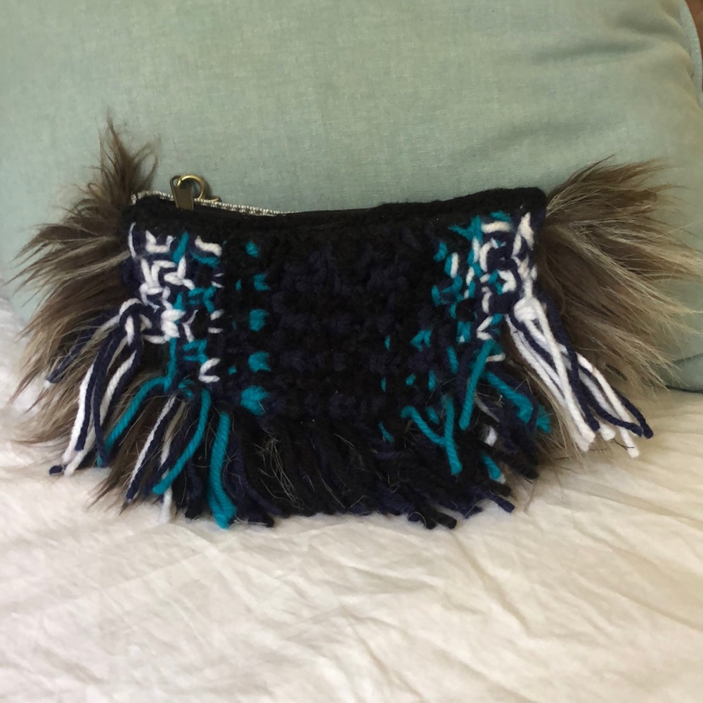 Knit & Fur Clutch